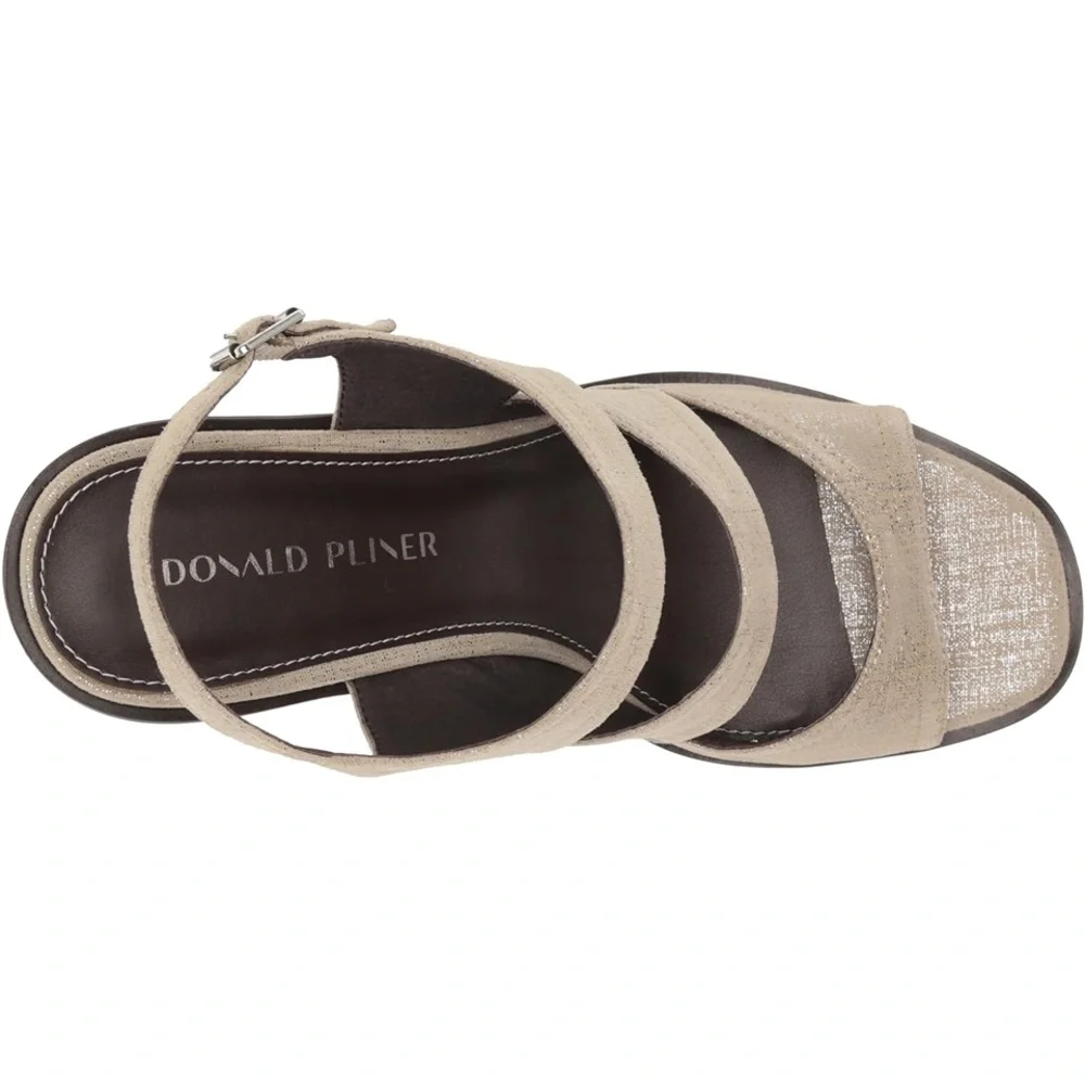 Donald Pliner Effi Women's Heeled Sandal‎ Natural Suede Size 8.5